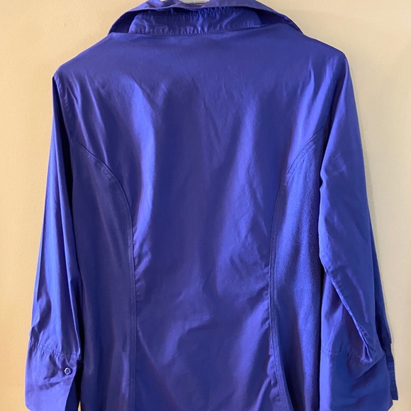 Zac & Rachel purple button down business  blouse size medium - Picture 14 of 15